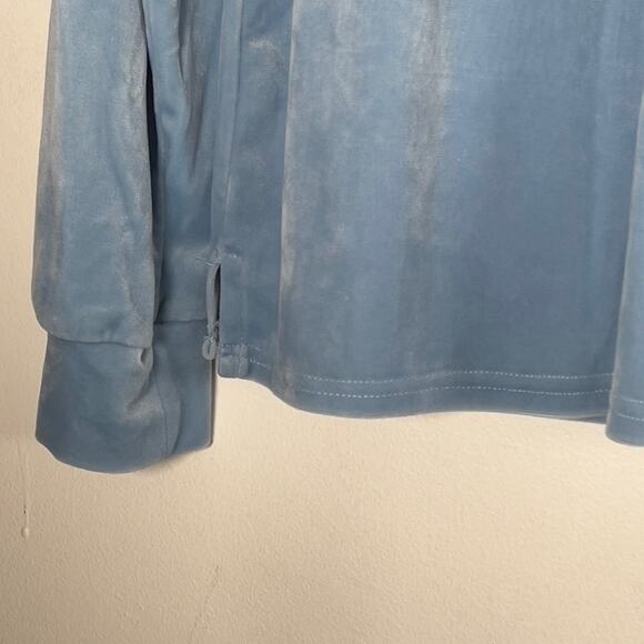 Serra Sky Blue Velour Set Top & Pants Women's Medium Pajamas Athletic Sweats - Picture 8 of 16